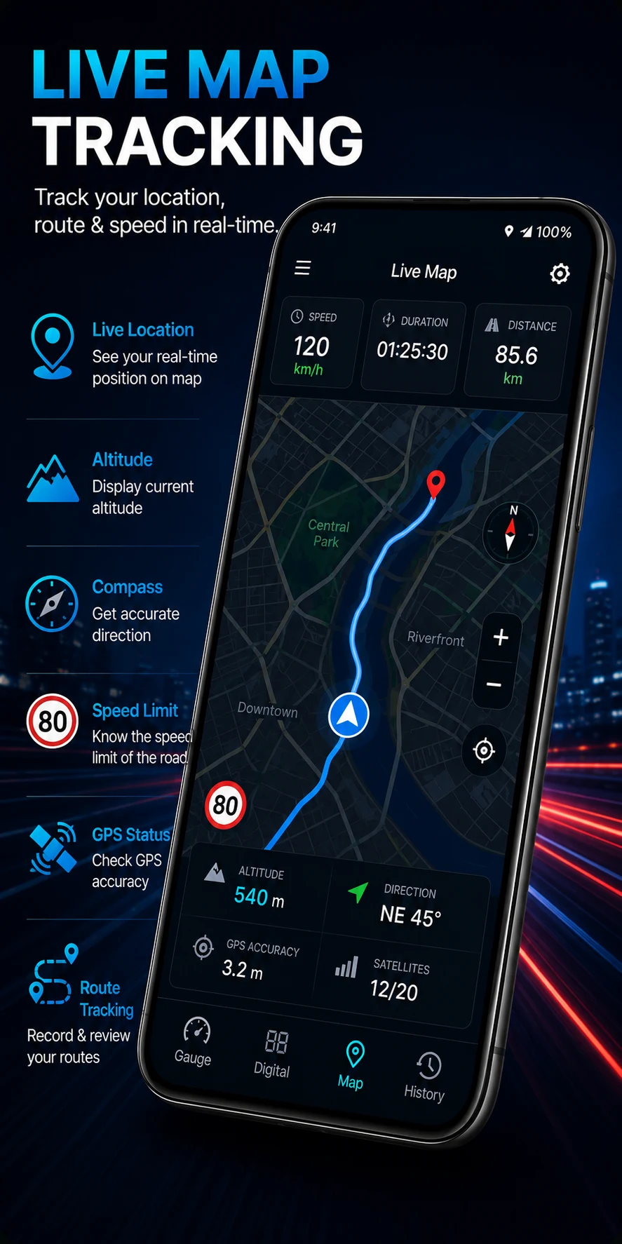 Speedometer : GPS Speedometer screenshot